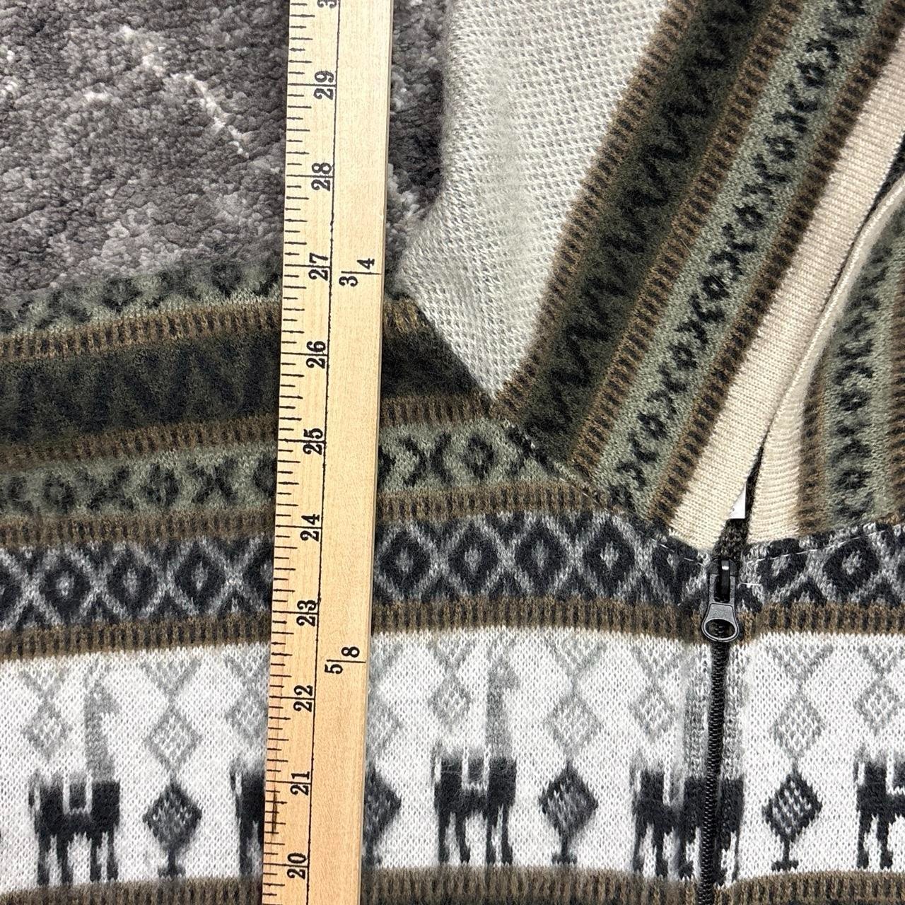 Tejidos Ruminahui Sweater Womens Large Llama Wool Full Zip Jacket Aztec Ecuador