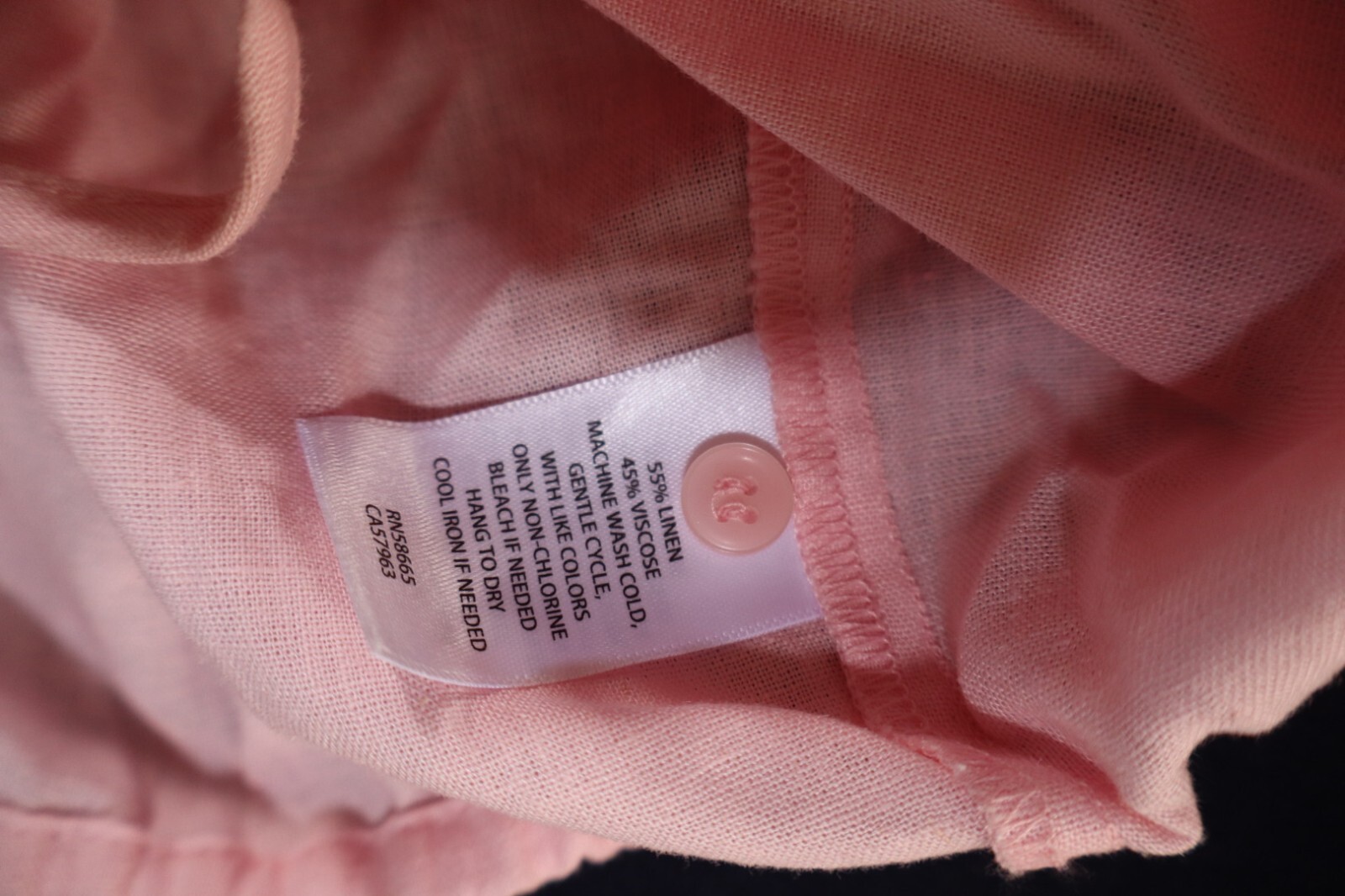 Open Edit Pink Cropped Button-Up Blouse with Drawtie New WT