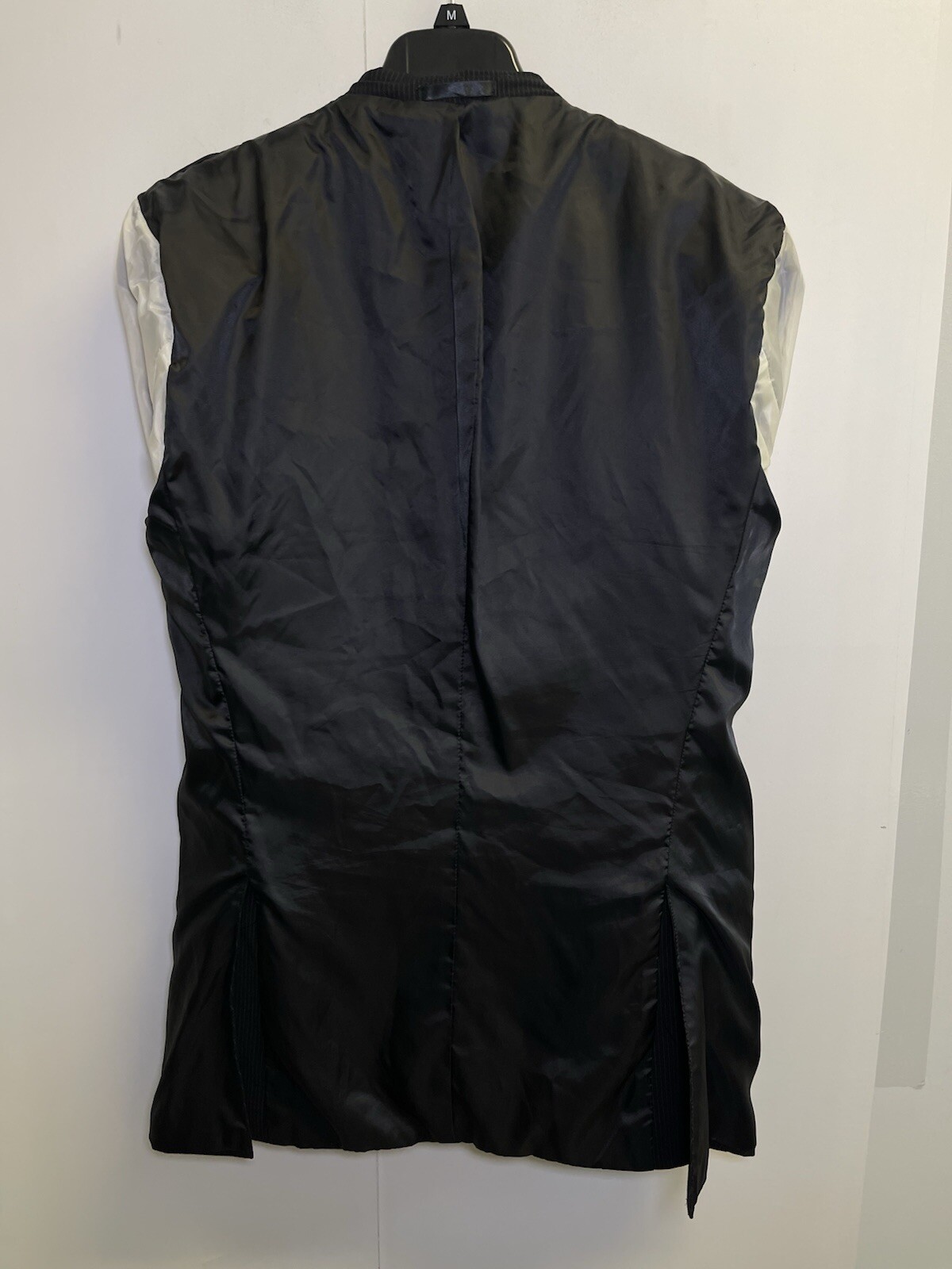 Geoffrey Beene Men’s Size 42L Blazer Black Pinstripe Jacket Polyester/Rayon