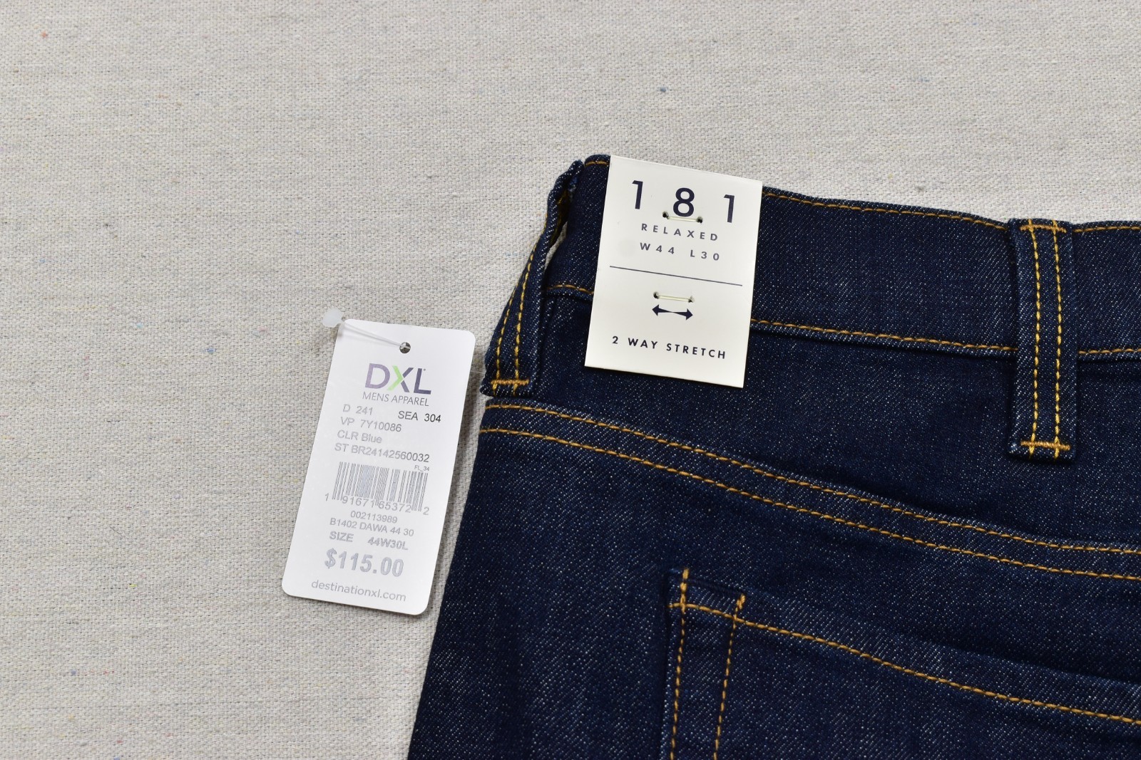 Lucky Brand Men’s 181 Relaxed Straight Denim Jeans Dark Wash Blue 44×30 Zip NEW