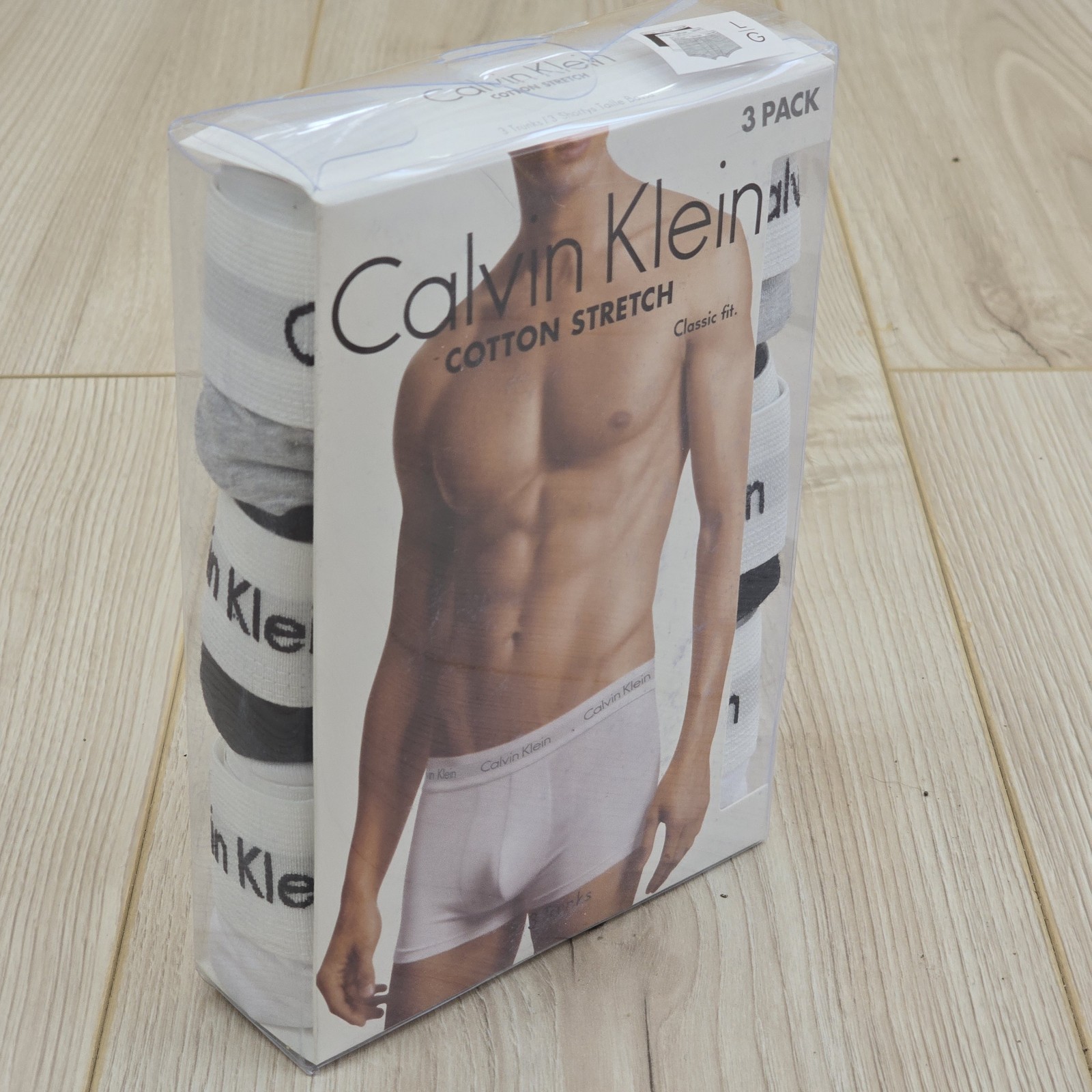 Calvin Klein Men’s Boxer Trunks 3-Pack Underwear Cotton Stretch Black Gray White