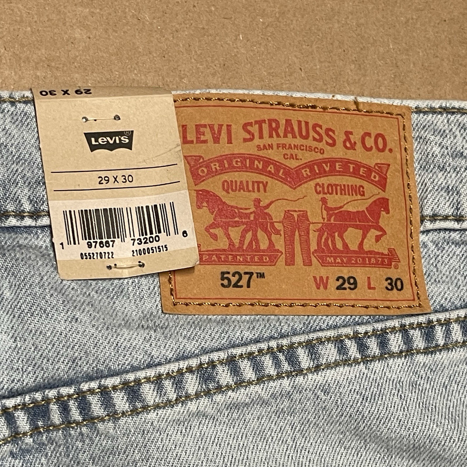 Levi’s 527 Slim Bootcut Jeans Men’s 29×30 Light Wash Stretch 055270722 NEW