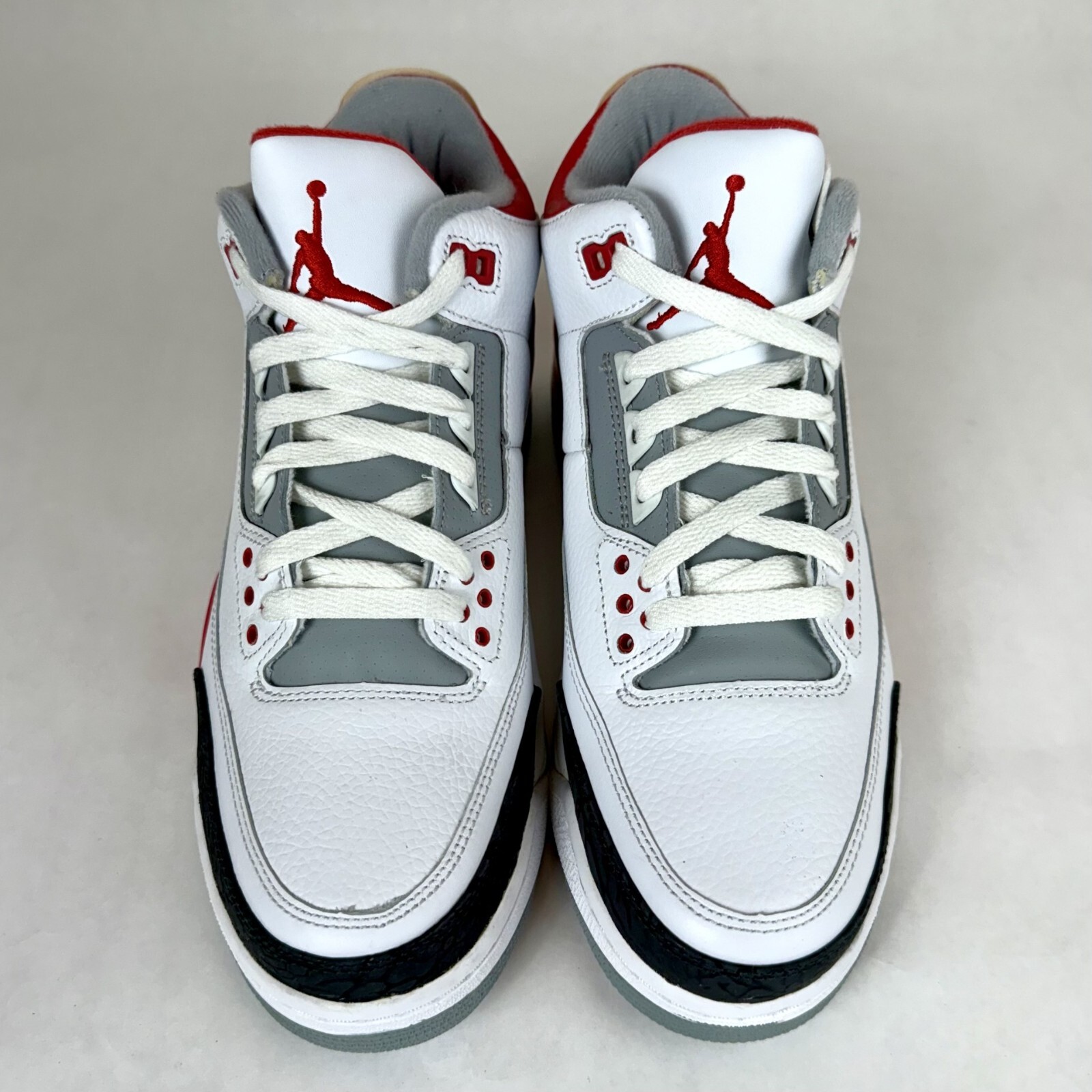 New Size 10 Air Jordan 3 Retro Fire Red 2007 White Red Cement Grey 136064-161