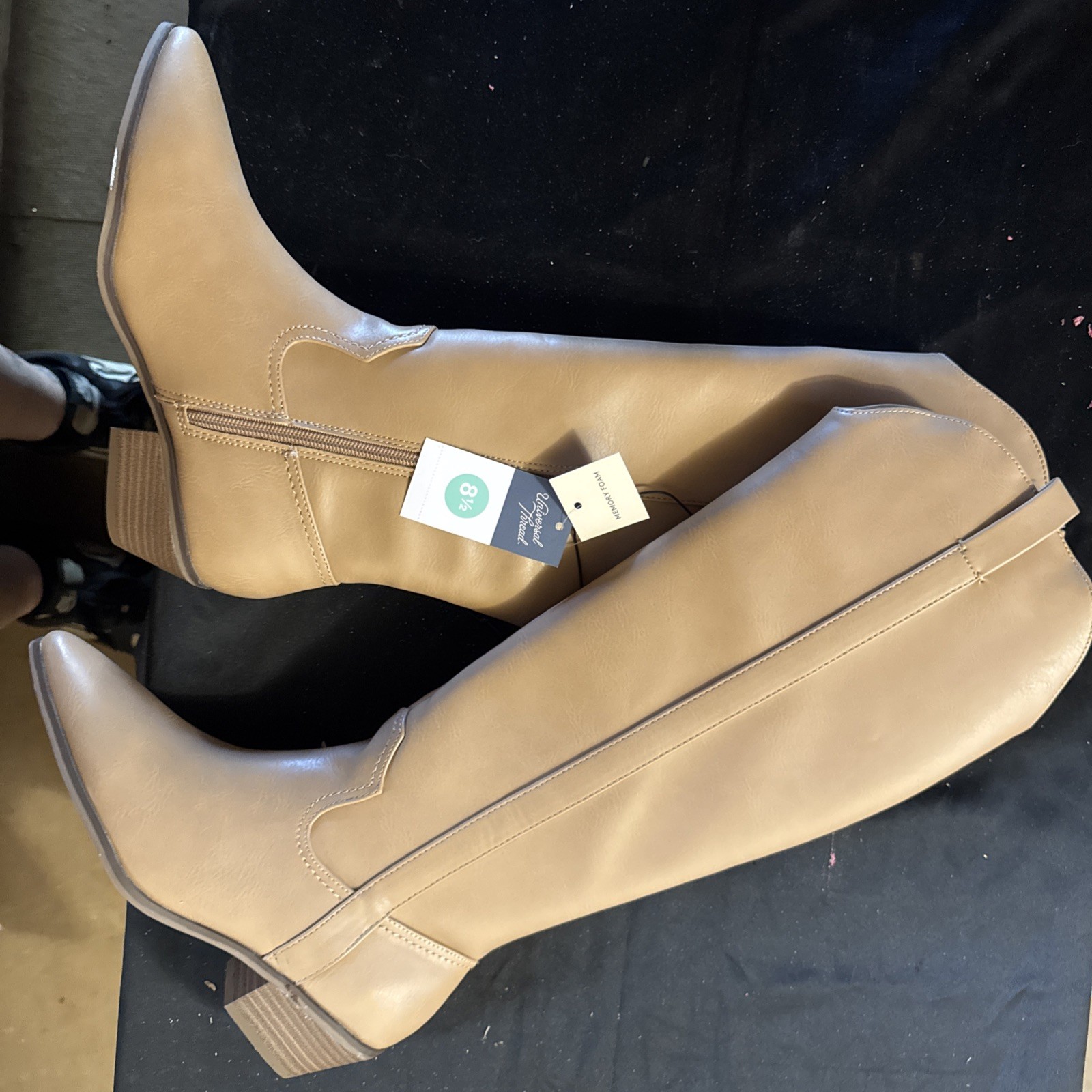 Universal Thread Women’s Natalie Western Boots Memory Foam Tan Size 8.5 NEW