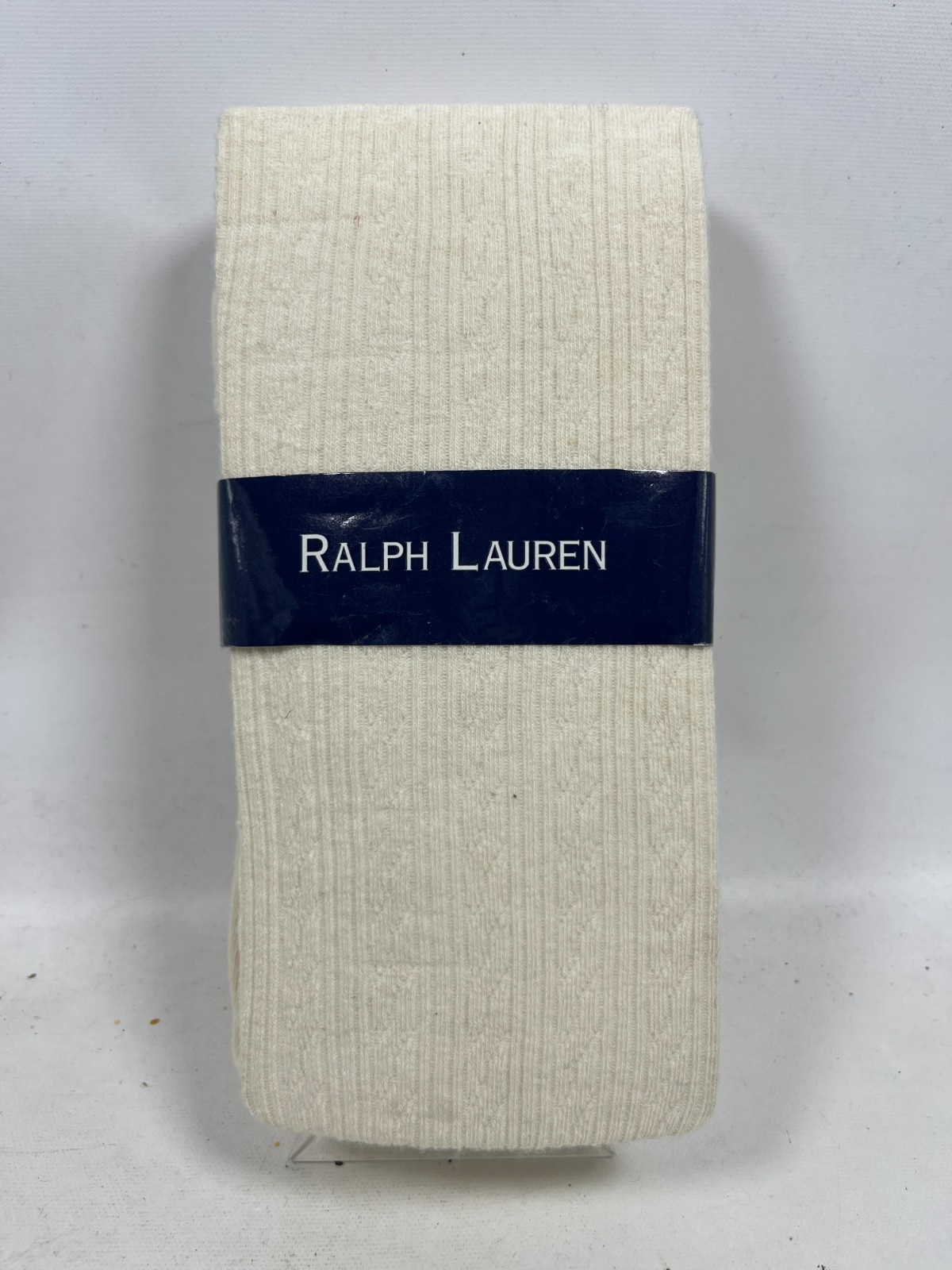 POLO RALPH LAUREN Tights Womens B-C Wool Cotton Cable Pantyhose Cable Beige NEW