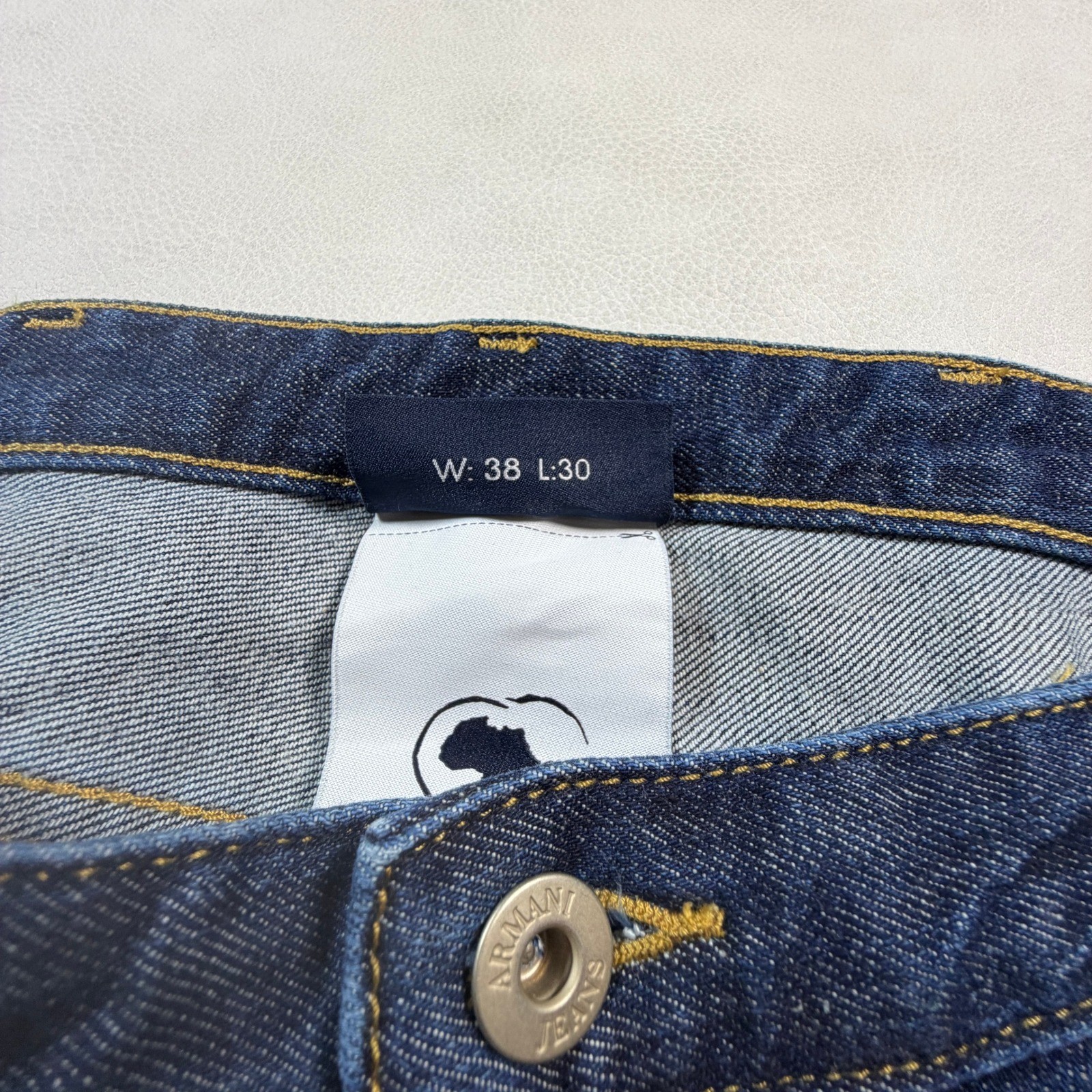 Armani Jeans Mens 38×31 Dark Wash Straight Leg Denim Pants 6Y6J45 6D31Z Blue