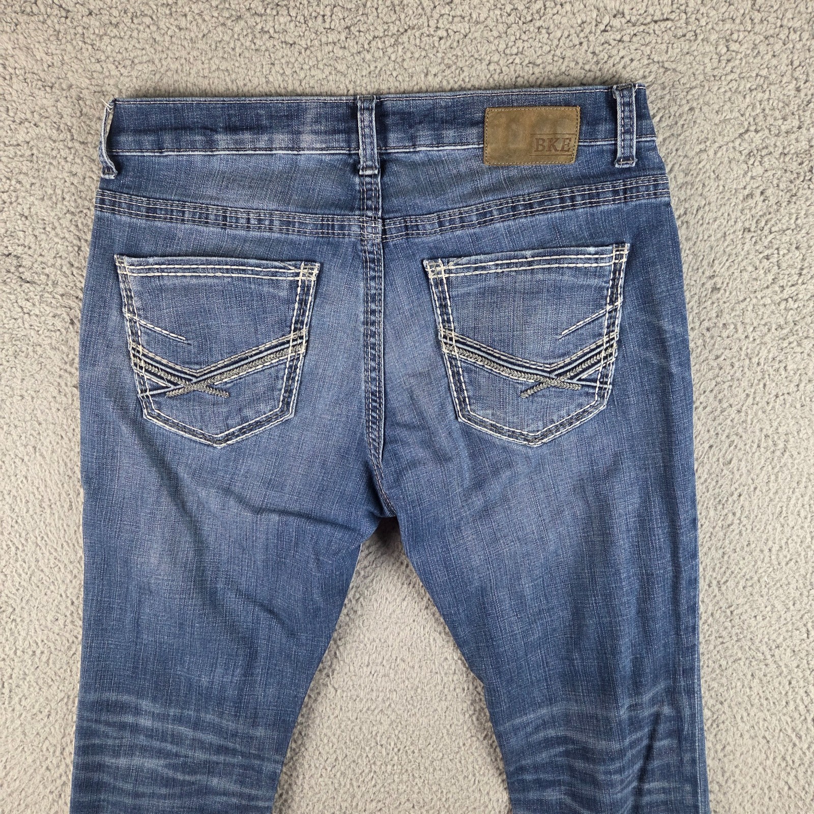BKE Alec Jeans Mens 34R (33×31) Blue Straight Denim Stretch Casual
