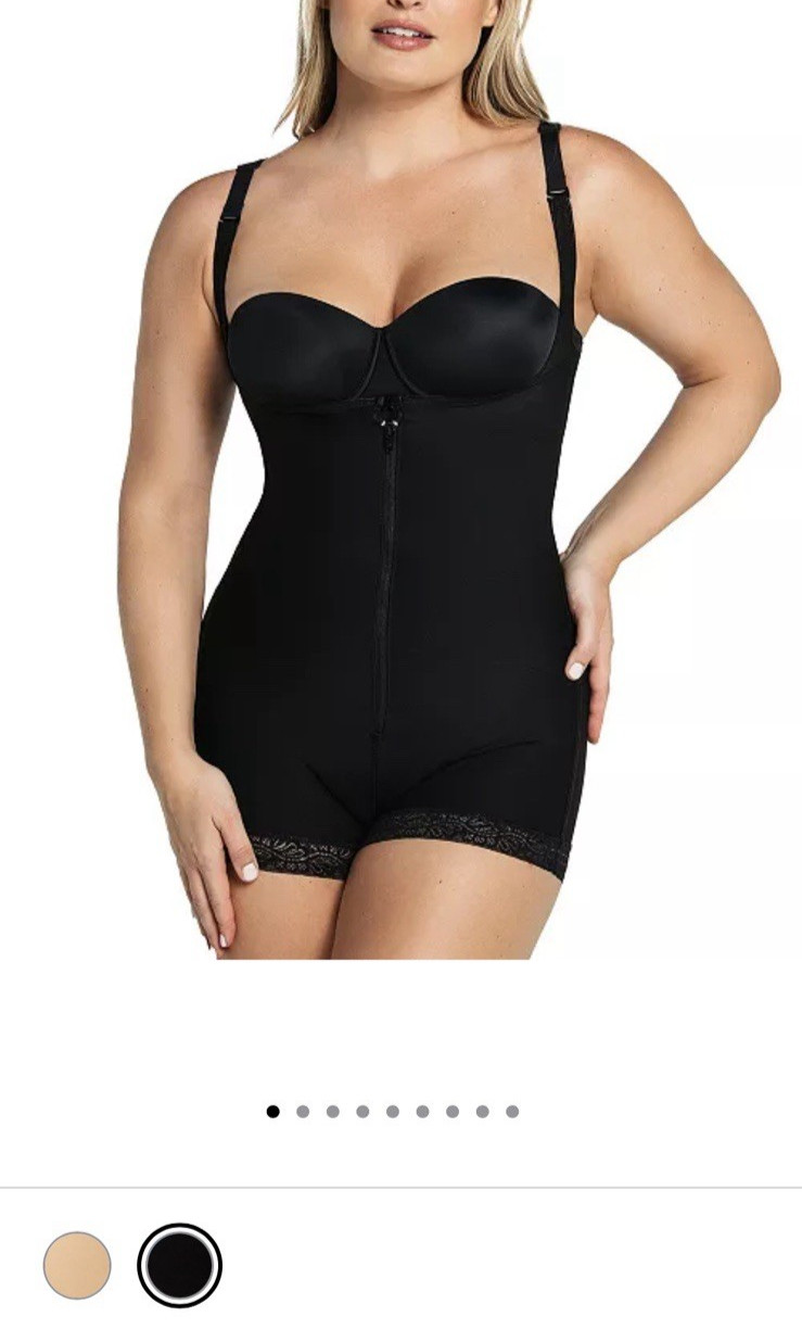 Leonisa 018678N PowerSlim Open Bust Body Shaper Boyshort Faja XL