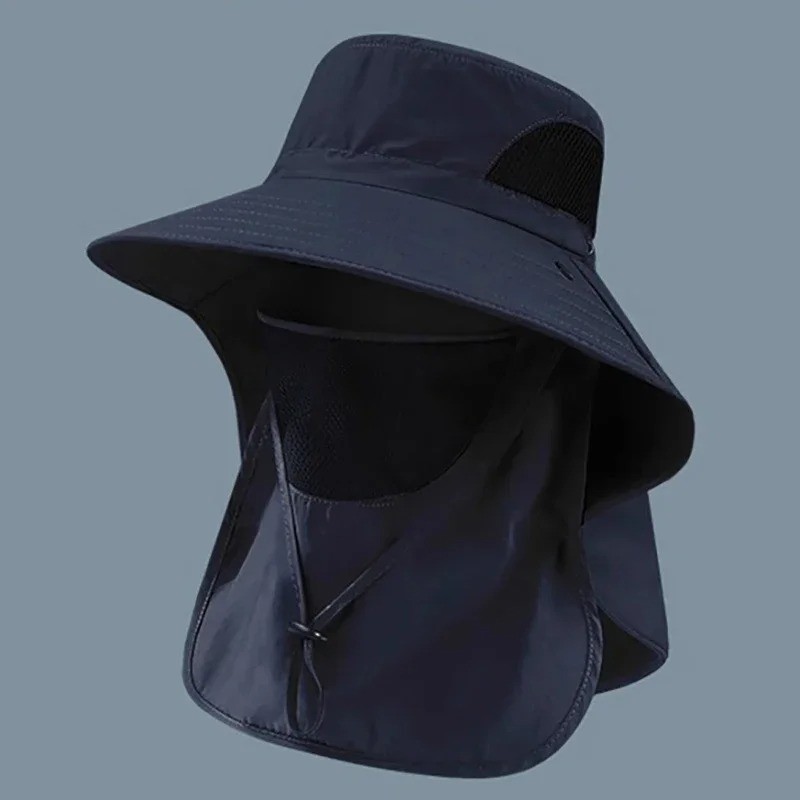 Wide Brim Sun Hat UV Protection Bucket Cap Hiking Camping Fishing Neck Flap