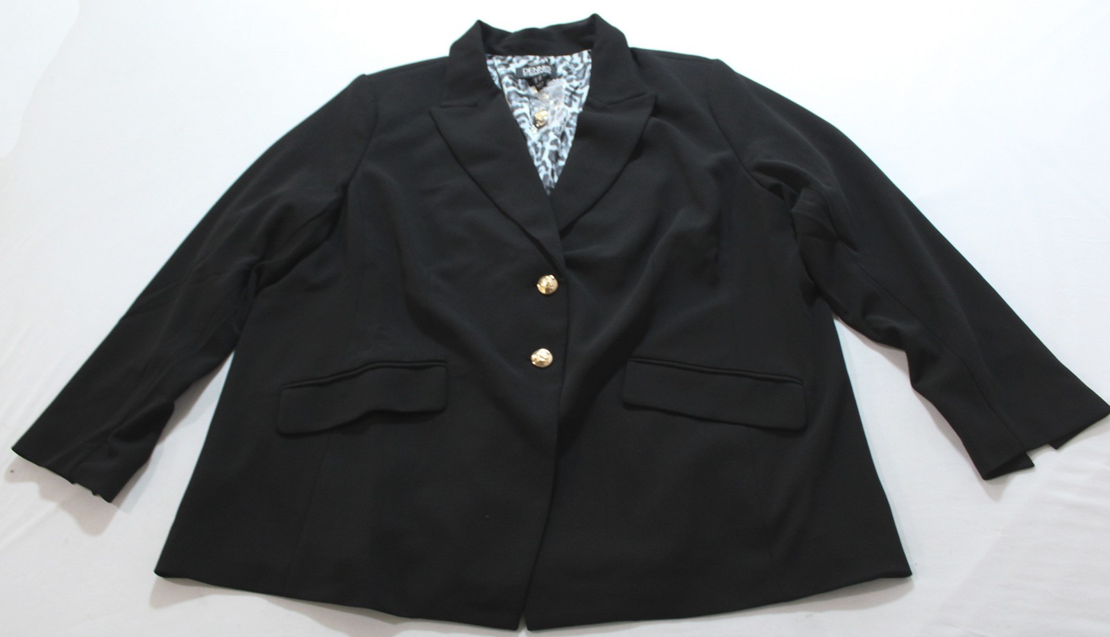 Dennis Basso Women’s Plus L/S Regular Luxe Crepe Blazer EH6 Black Size 3X