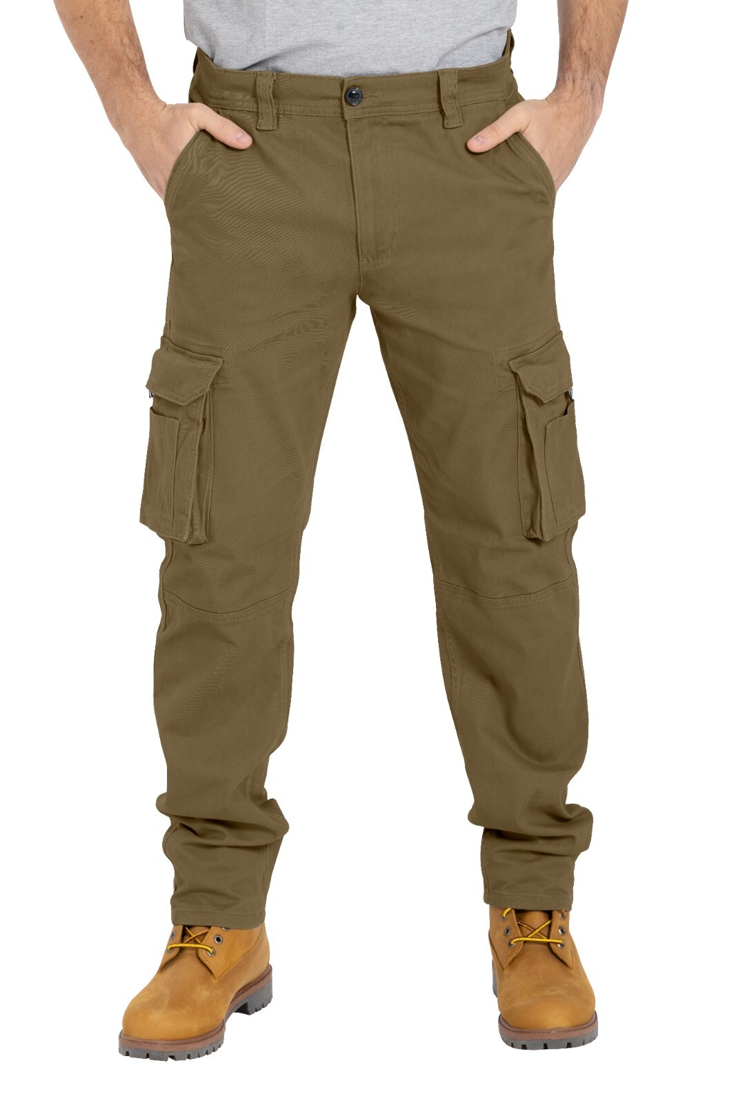 Men’s Heavy Duty Workwear Trouser Stretch Utility Pocket Flex Cargo Full Pants
