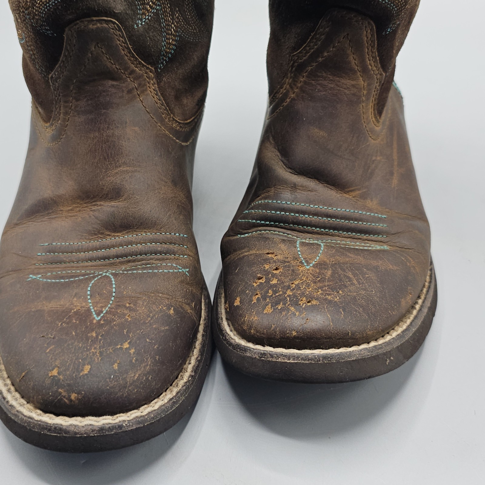 Ariat Delilah Western Boot Brown Turquoise Womens Size 6.5B Cowgirl Leather