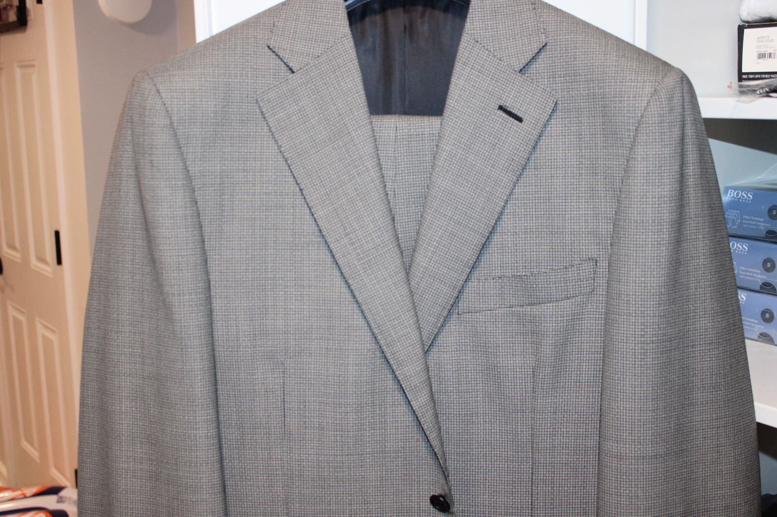 Canali Men’s Made in Italy Tweet Grey Wool Suit Size 38L/30W