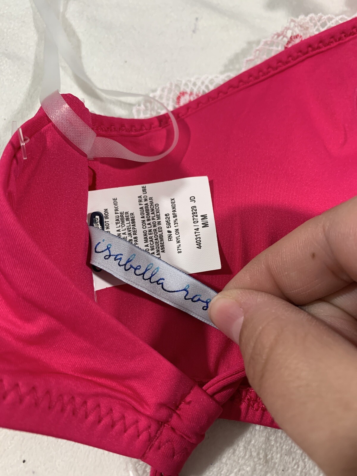 NEW $75 Isabella Rose [ Medium ] Trellis Halter Bikini Top Fuchsia Pink #P225