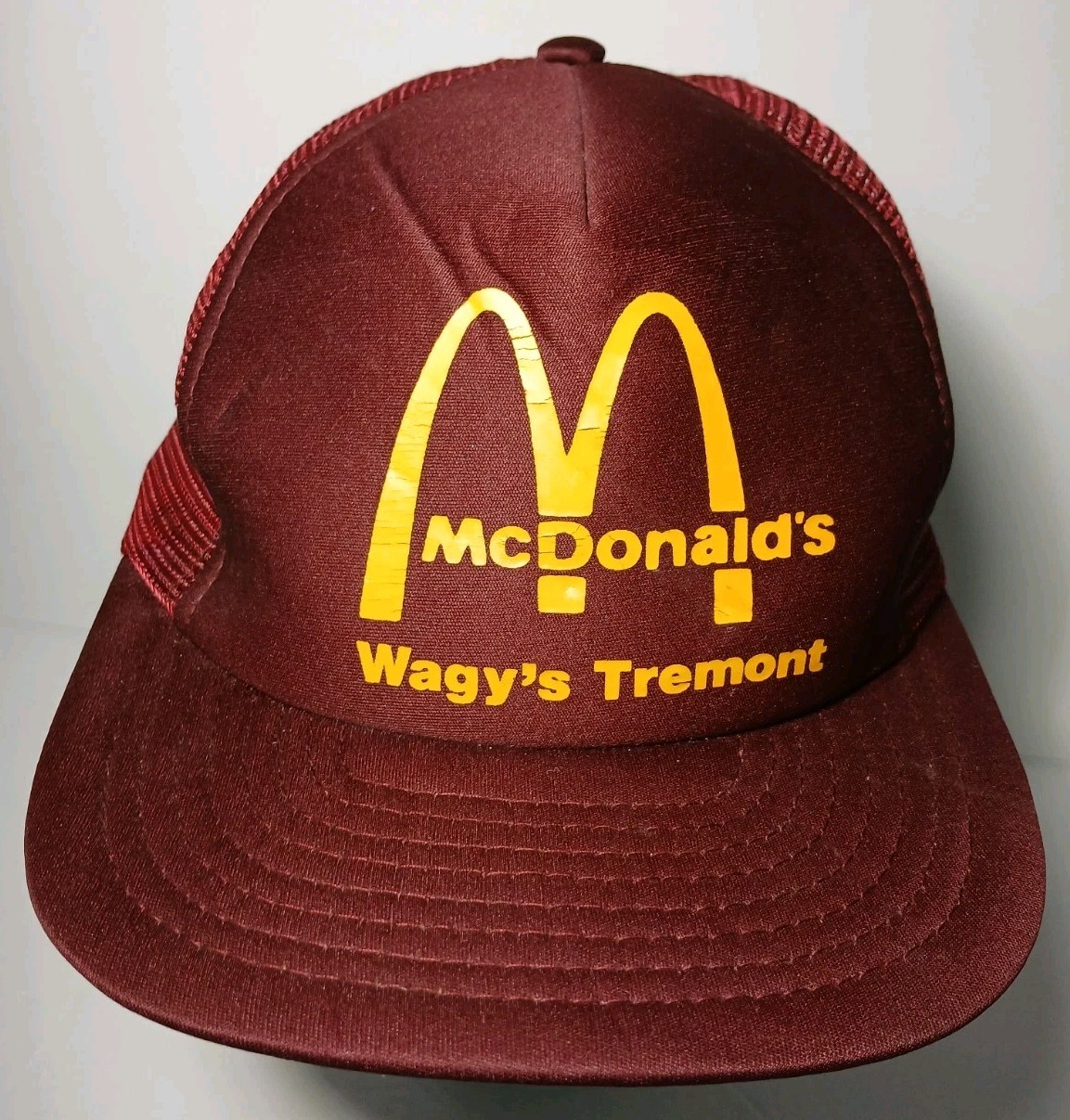 1980s Old Vintage McDonald’s SNAPBACK TRUCKER HAT CAP Wagy’s Tremont AS IS