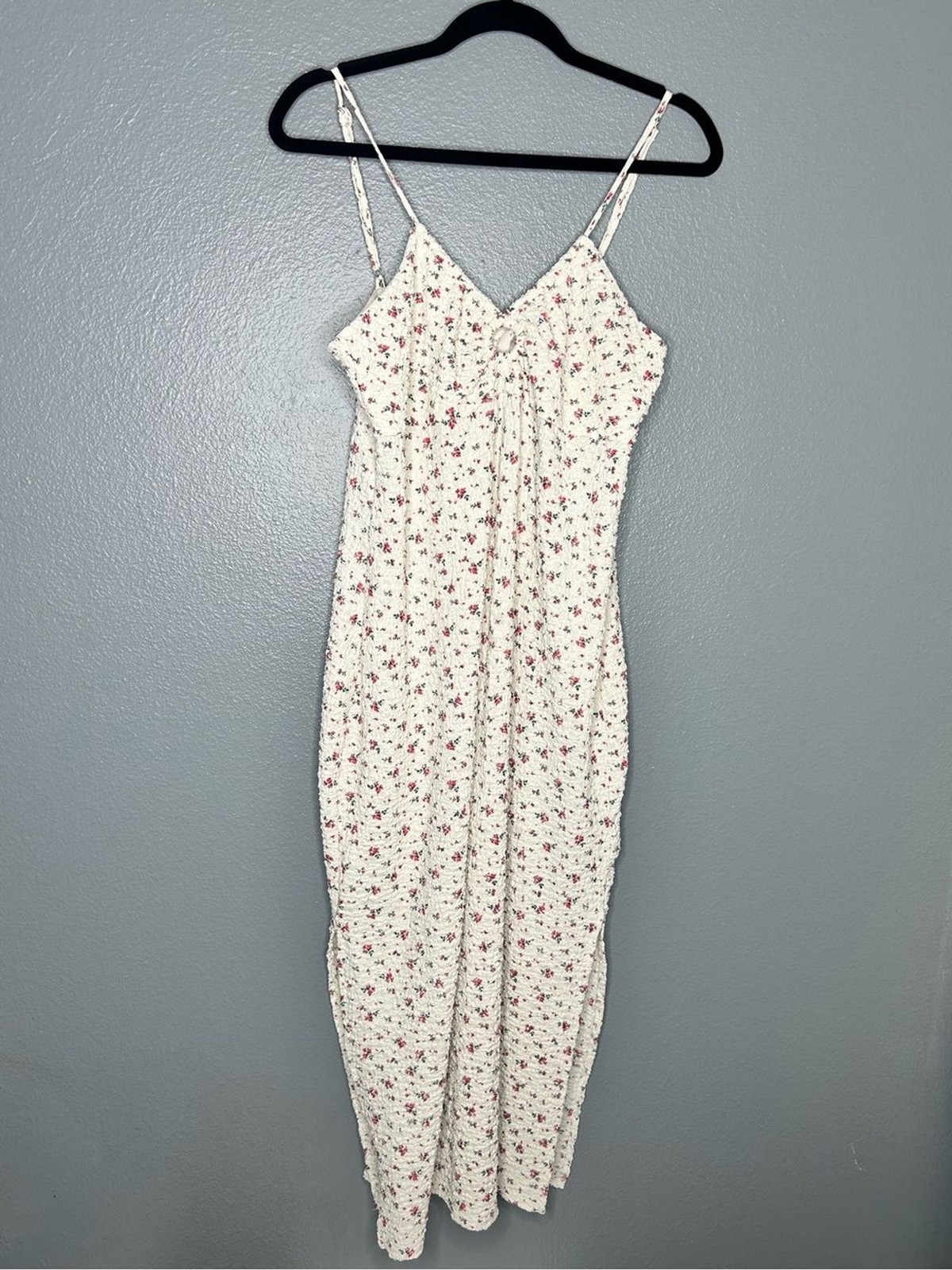 Cream Midi to Maxi Cottage Fairy Garden Dress with Dainty Floral Size 11-13