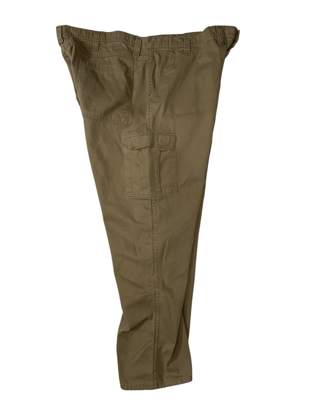 Wrangler Solid Tan Cargo 100% Cotton Pants Relaxed Fit size 46 x 32