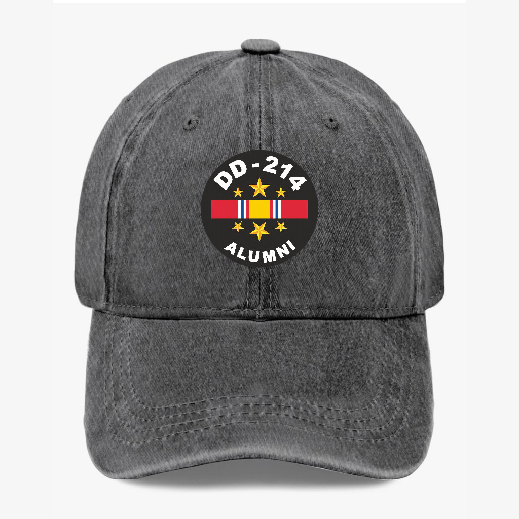 DD-214 Alumni Veteran Dad Hat Military Humor Cap Washed Cotton Adjustable