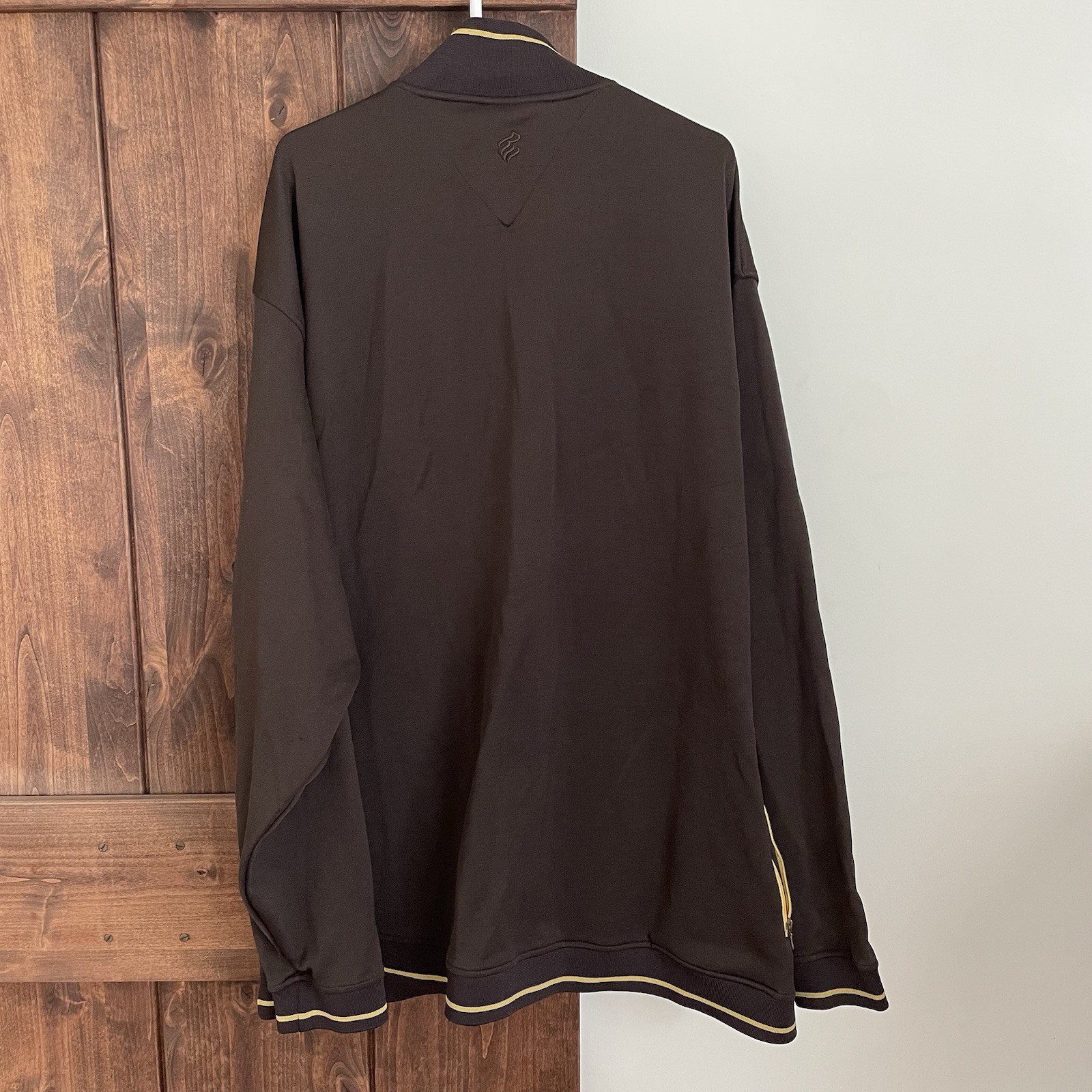 Vintage Rocawear Sweatshirt Mens 3X Brown Zip Pockets Hip Hop Track Jacket Y2K