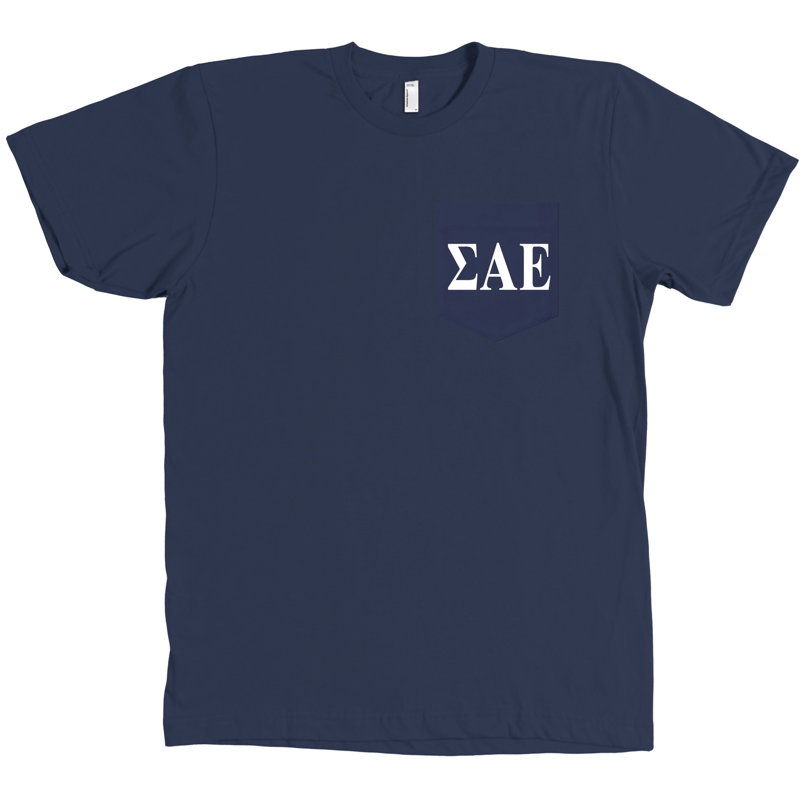 Sigma Alpha Epsilon SAE Bella + Canvas POCKET Navy T Shirt Fraternity Tee NEW