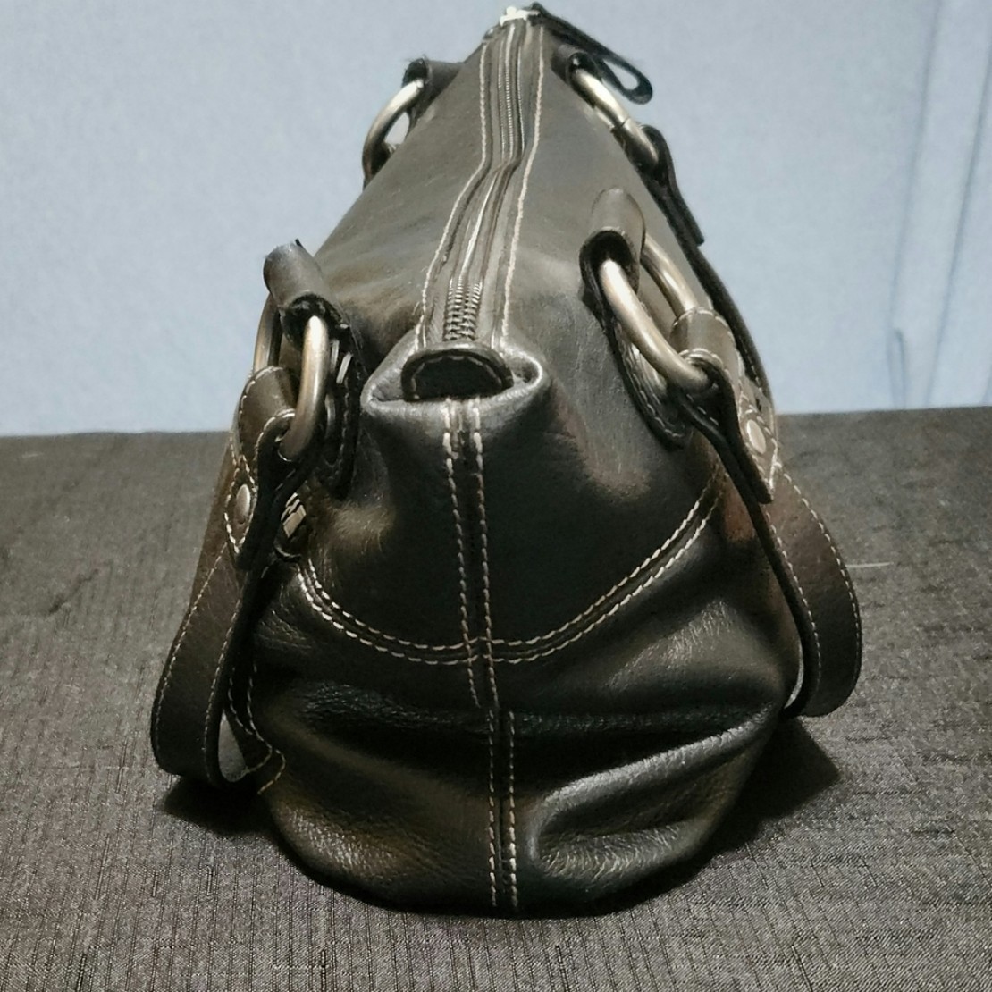 Fossil black leather shoulder bag
