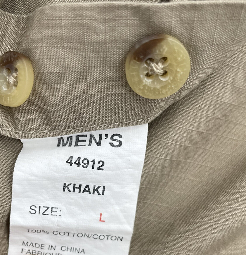 Woolrich Elite Series CCW Men’s Long Sleeve Khaki Operator Shirt Sz L 44912
