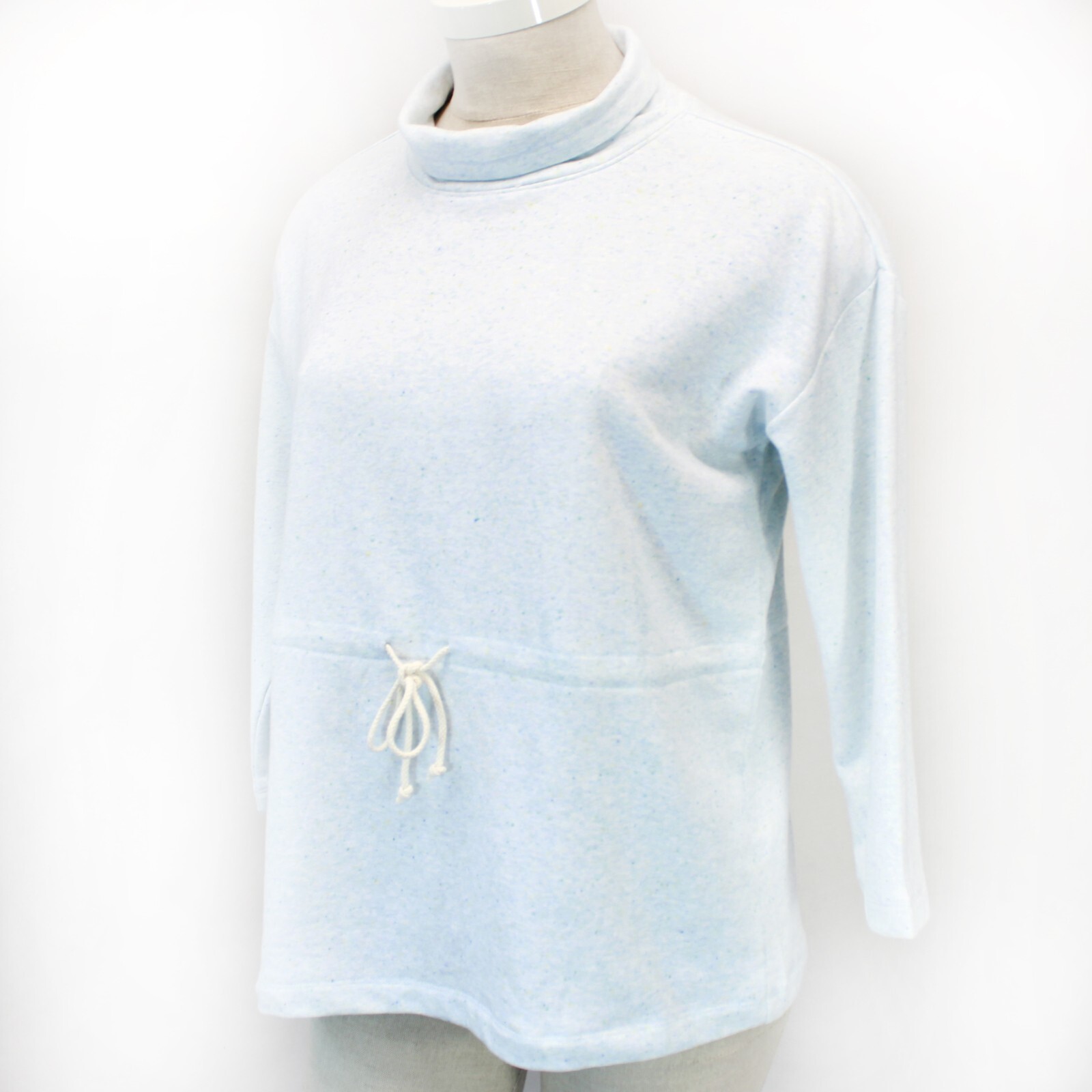 TALBOTS Plus Light Blue Cowl Neck French Terry Pullover TOP SWEATSHIRT 1X