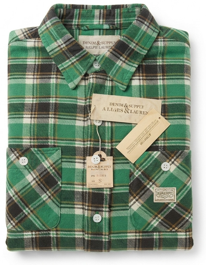 Lot of 7 Polo Ralph Lauren Denim & Supply Plaid Flannel Button Down Shirt NWT S