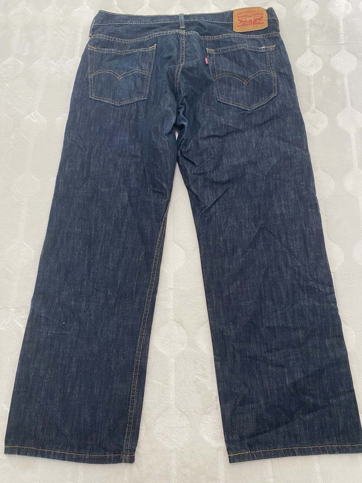 Levi’s 569 Loose Straight Jeans Men’s 34×28 Dark Wash Y2K Baggy Cotton Grunge