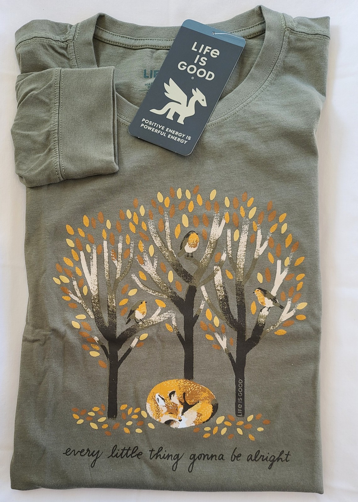 Life Is Good LS Shirt Crusher Tee EVERY LITTLE THING ALRIGHT FOX 44in Womens L