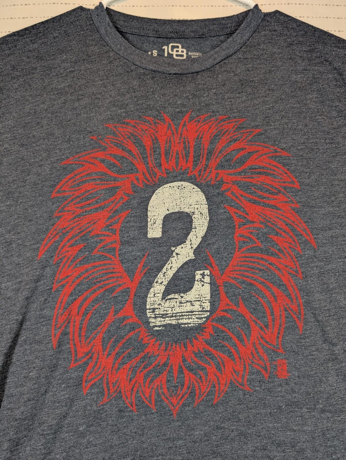 108 Stitches Player Issue Lion Graphic Triblend Baseball Crewneck Tee Mens S