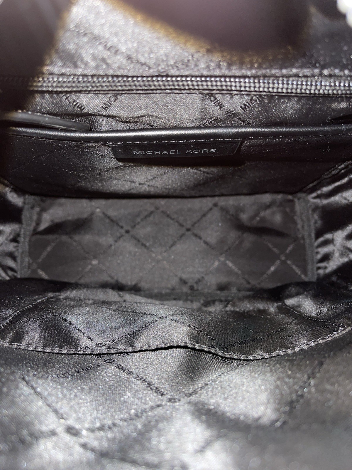 Michael Kors Kenly Medium Backpack Black Multi Color With Silver Accent