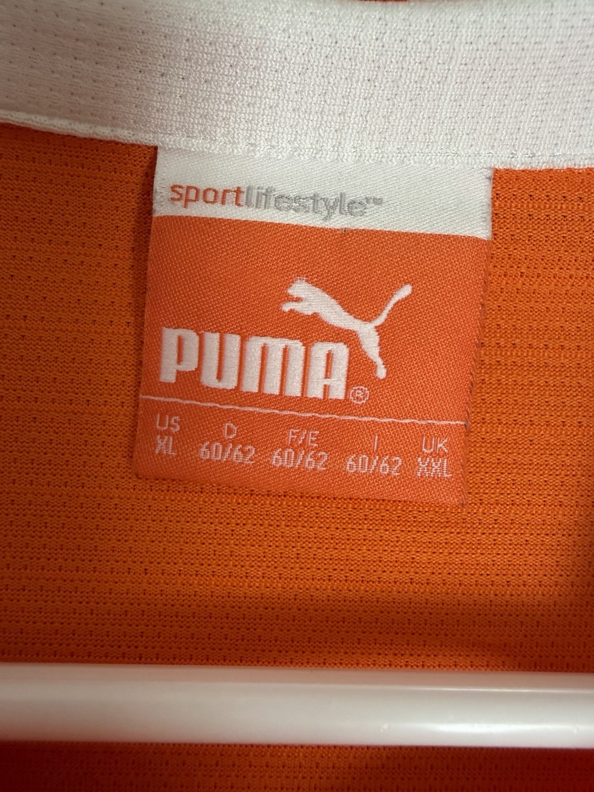 PUMA Men’s XL Orange Solid Polyester/Elastane Short Sleeve Polo Collared Logo