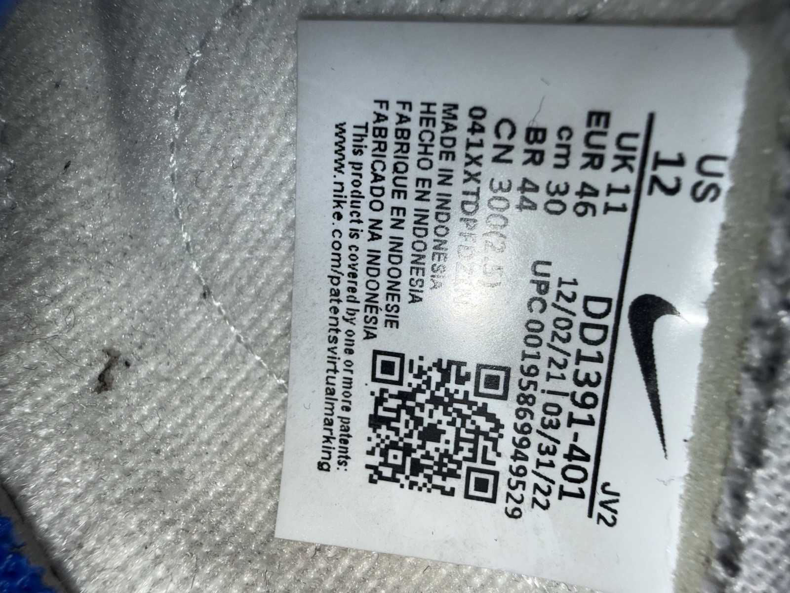 Nike Dunk Low Racer Blue White DD1391-401 Low Top Sneaker 2022