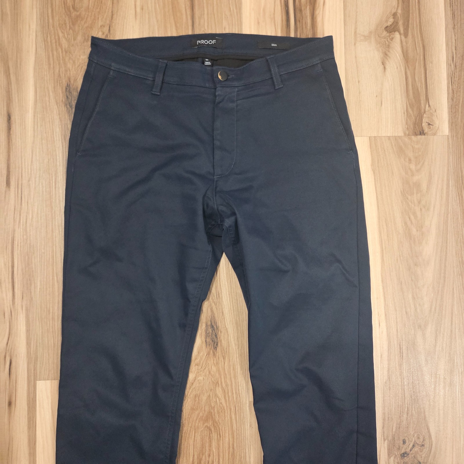 Proof Rover Pants Mens 33 Slim Fit Navy Blue Slate Technical Chino Trousers
