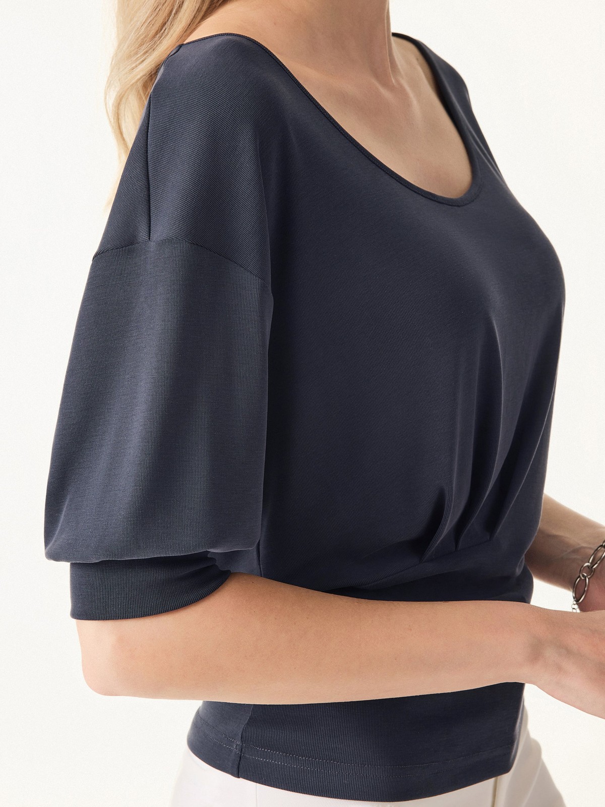 OGL Scoop Neck Short Sleeve Tucked Tee