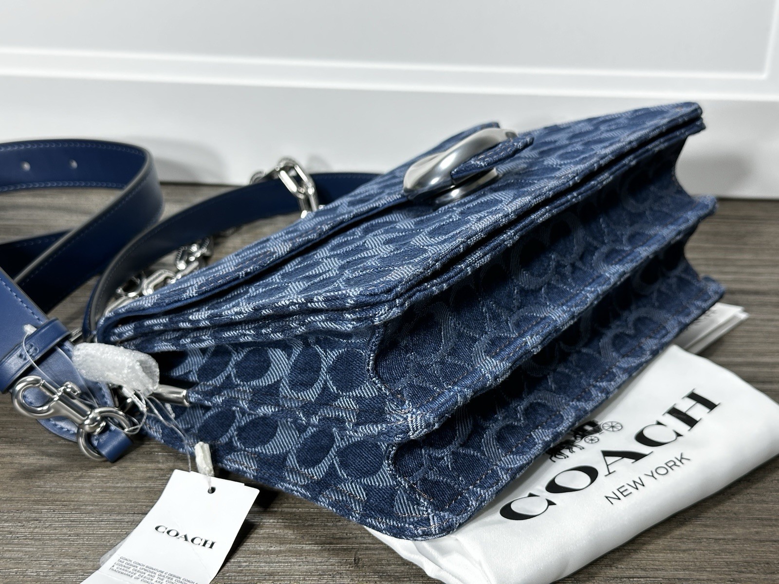 Coach Chain Tabby Shoulder Bag In Signature Denim CAN15