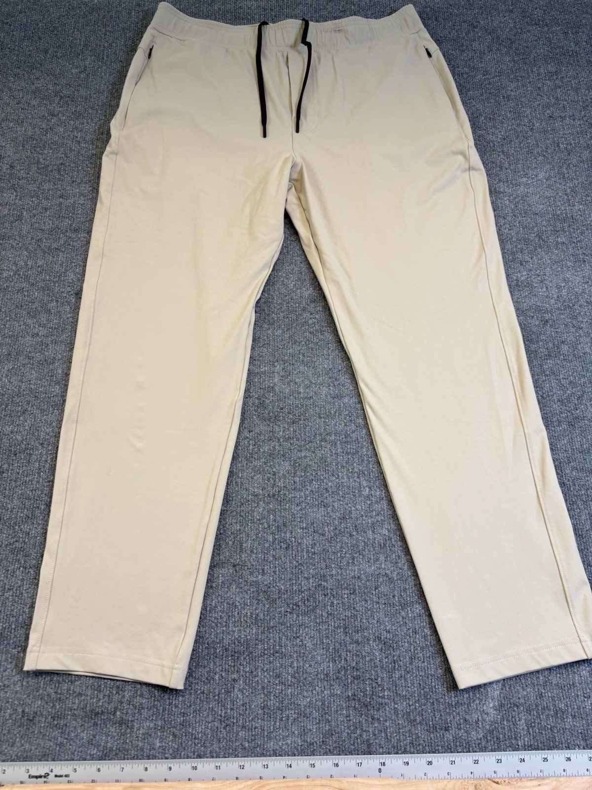 Public Rec Men’s Beige Straight Leg Drawstring Pants Pockets Size 36