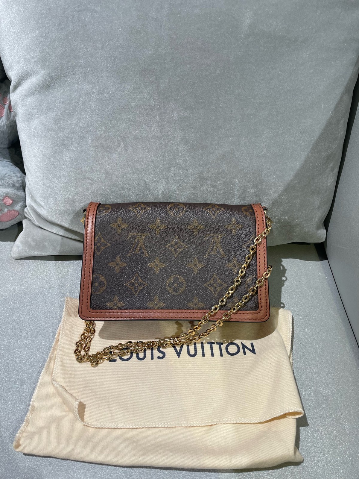 Louis Vuitton Pre-Owned Authentic Dauphine Chain Bag M68746 18.5 x 12 x 5