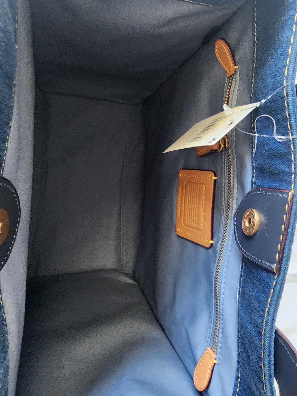 RARE Coach Signature Denim Medium Field Tote in Indigo Midnight Navy