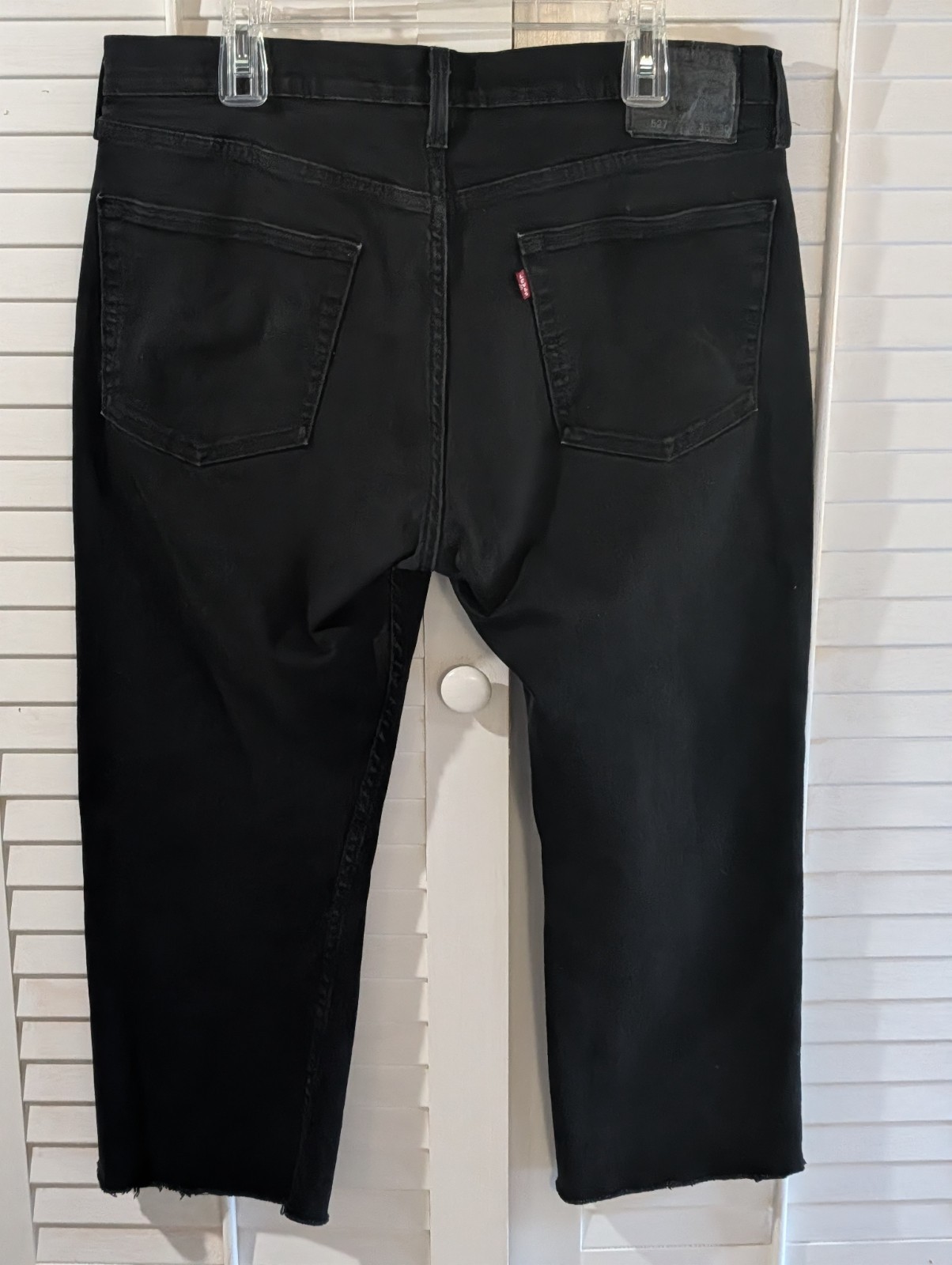 Men’s Levi 527 Jeans Slim Bootcut Black Fits 36×24 bottoms cut