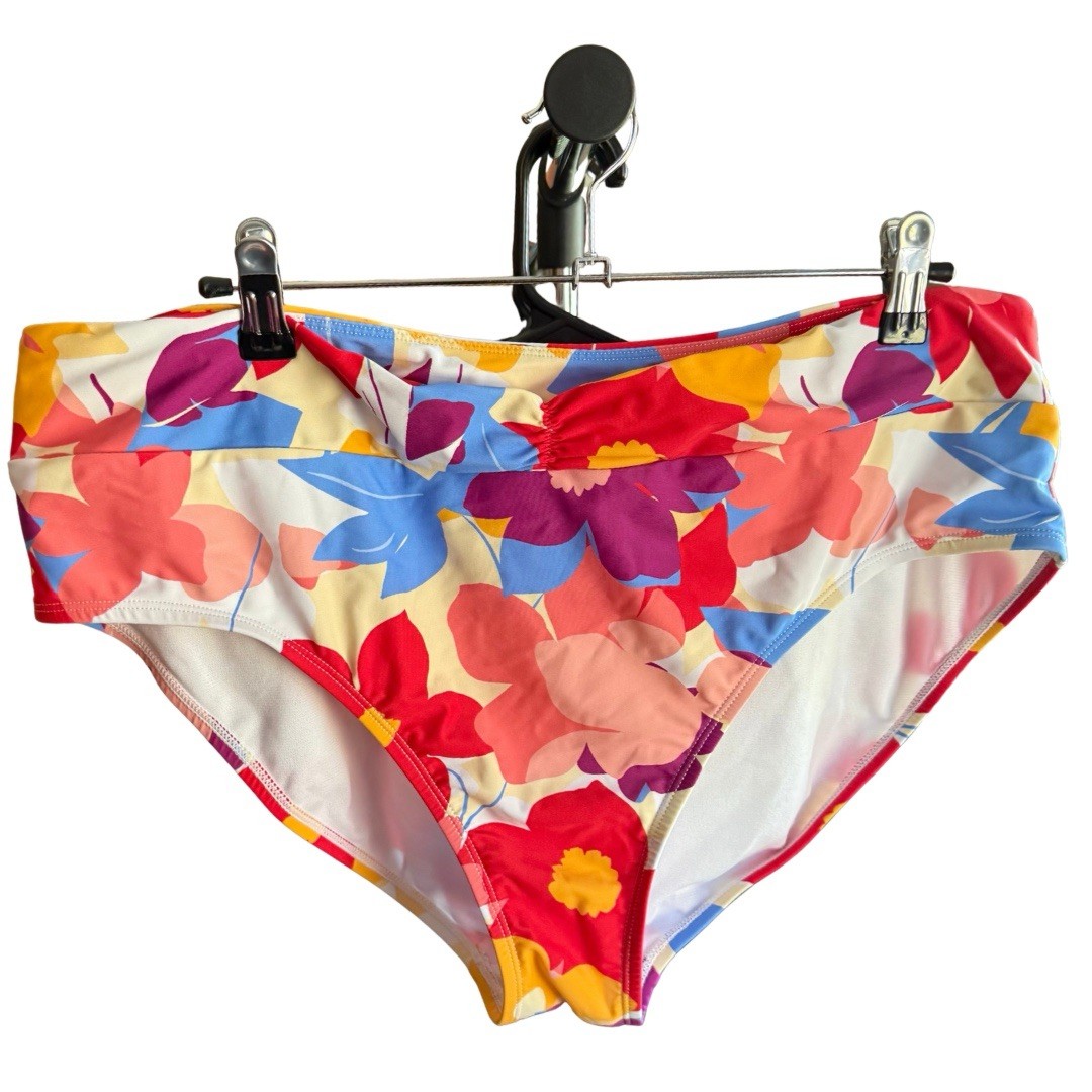 Time and Tru High-Waisted Floral Swim Bottoms