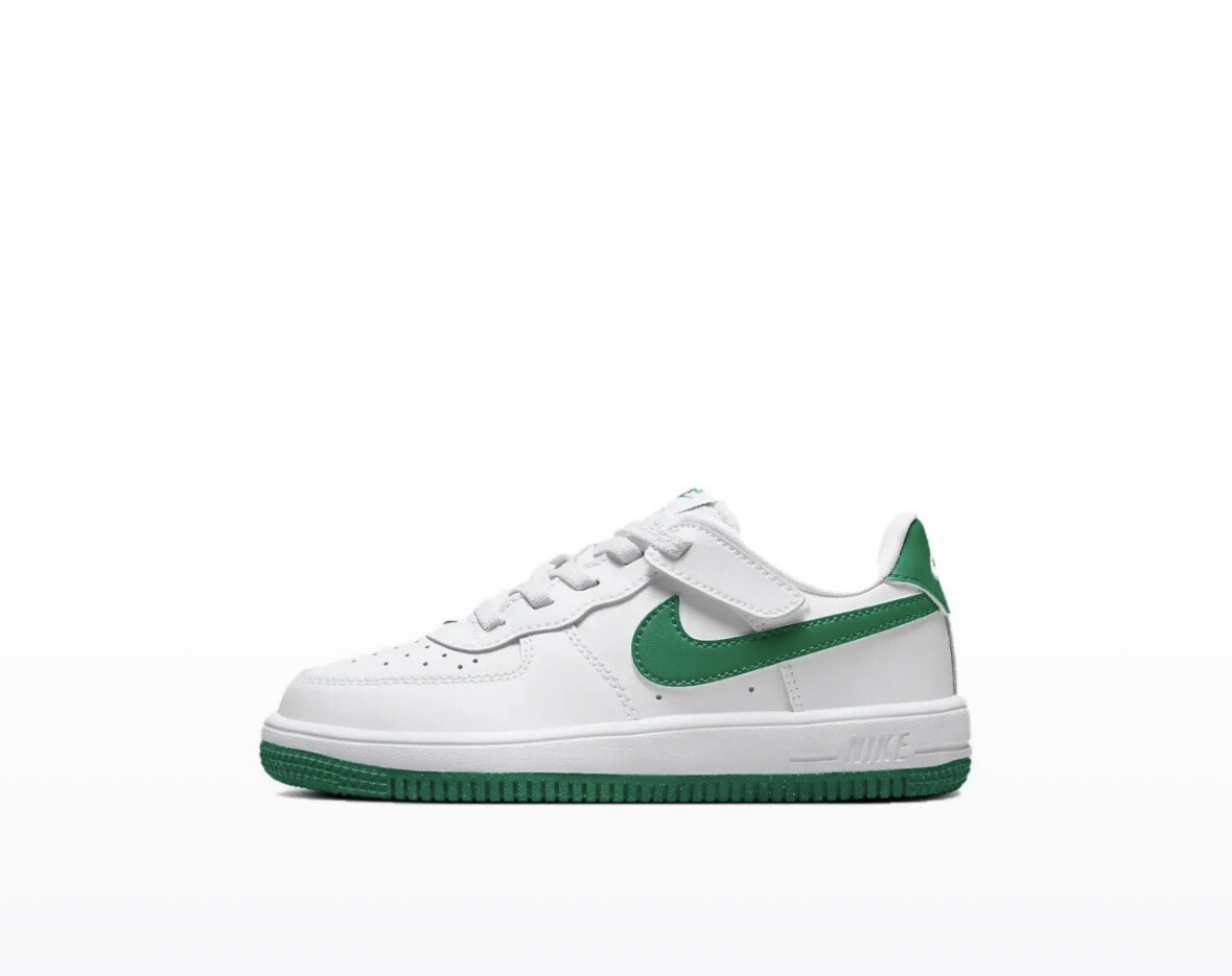 NIKE Air Force 1 Low EasyOn White Malachite Green FN0237-103 Shoe Sneaker Kids