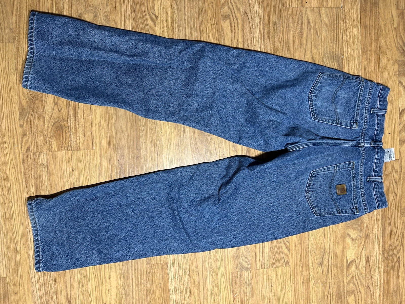 Carhartt Relaxed Fit Flannel Lined Jeans Men 32×32 Medium Wash B172 DST Workwear