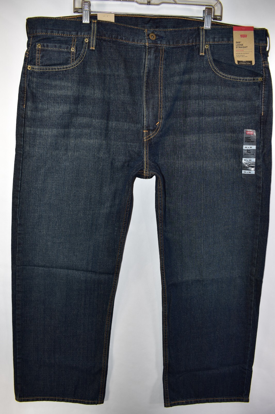 New Levi’s 569 Loose Straight Blue Jeans Mens Size 44×30