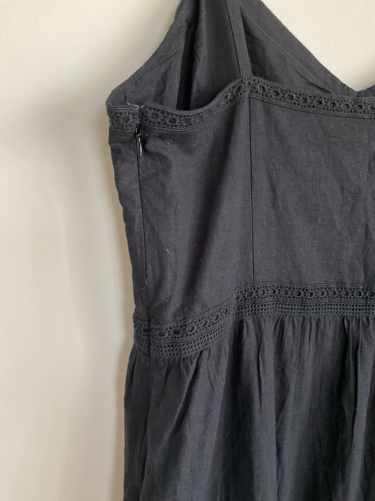 NWT Ann Taylor Loft Lace Linen Embroider Midi Sun Dress SIZE 16 Boho Brunch Lux