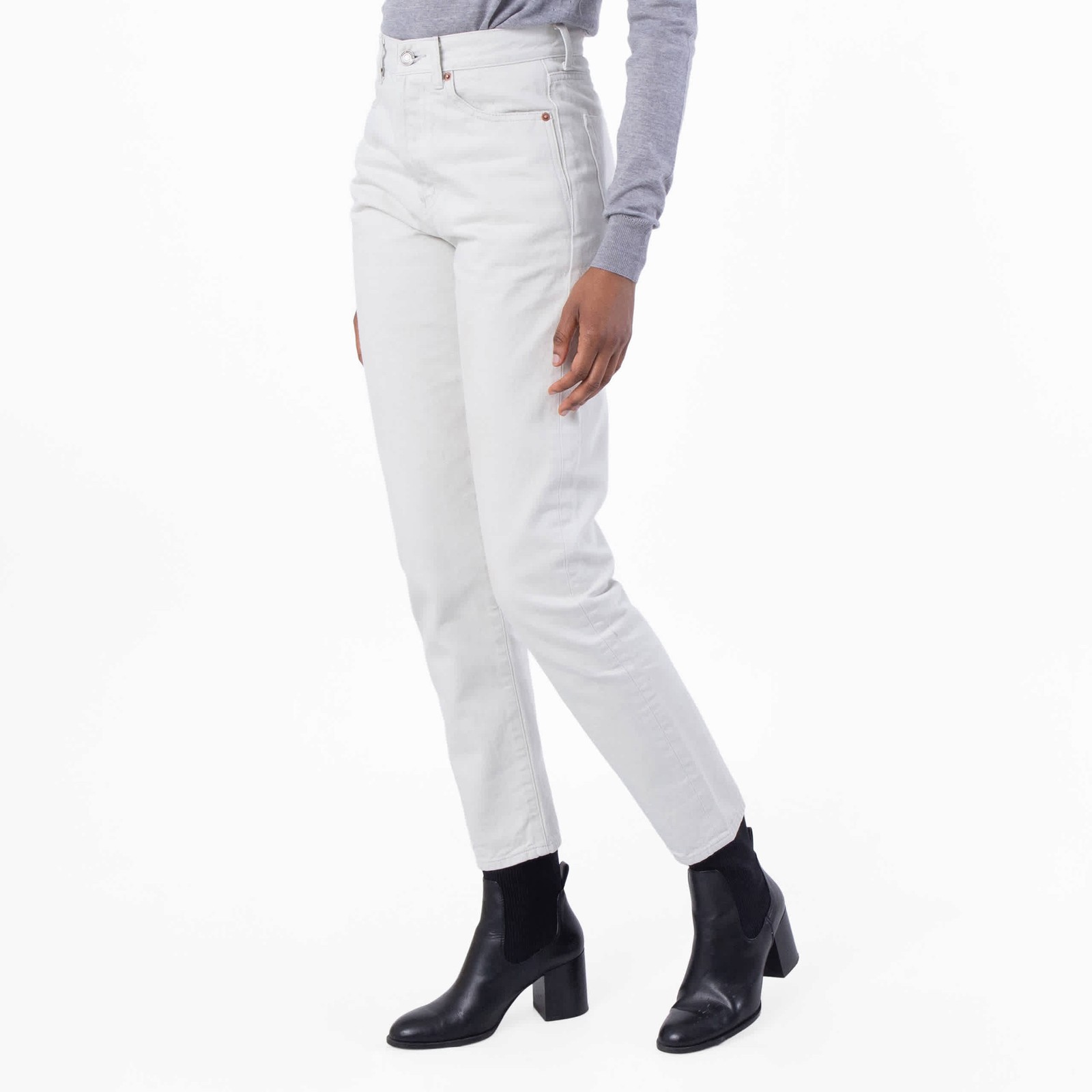 Saint Laurent Chalk White Denim Slim-Fit Jeans