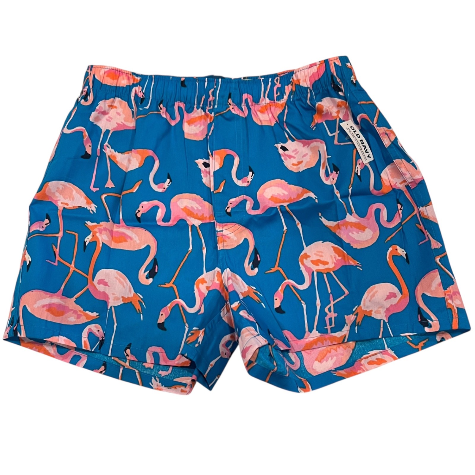 NWT OLD NAVY Boxer 3.5″ Inseam Sz S-M-L-XL-XXL Blue Pink Flamingos #O11