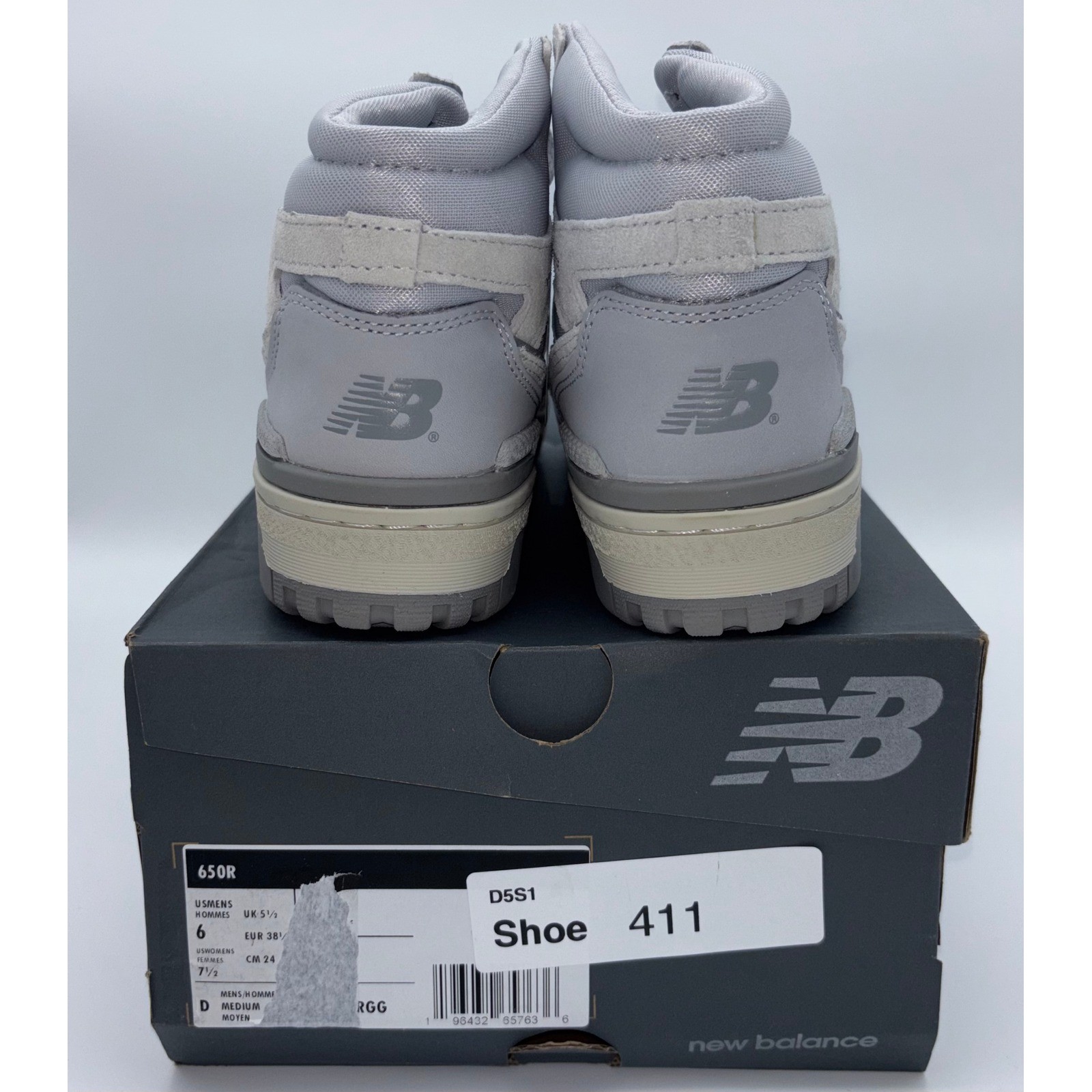 New Balance 650R Rain Cloud Sea Salt Grey High Top Sneakers BB650RGG Mens 6