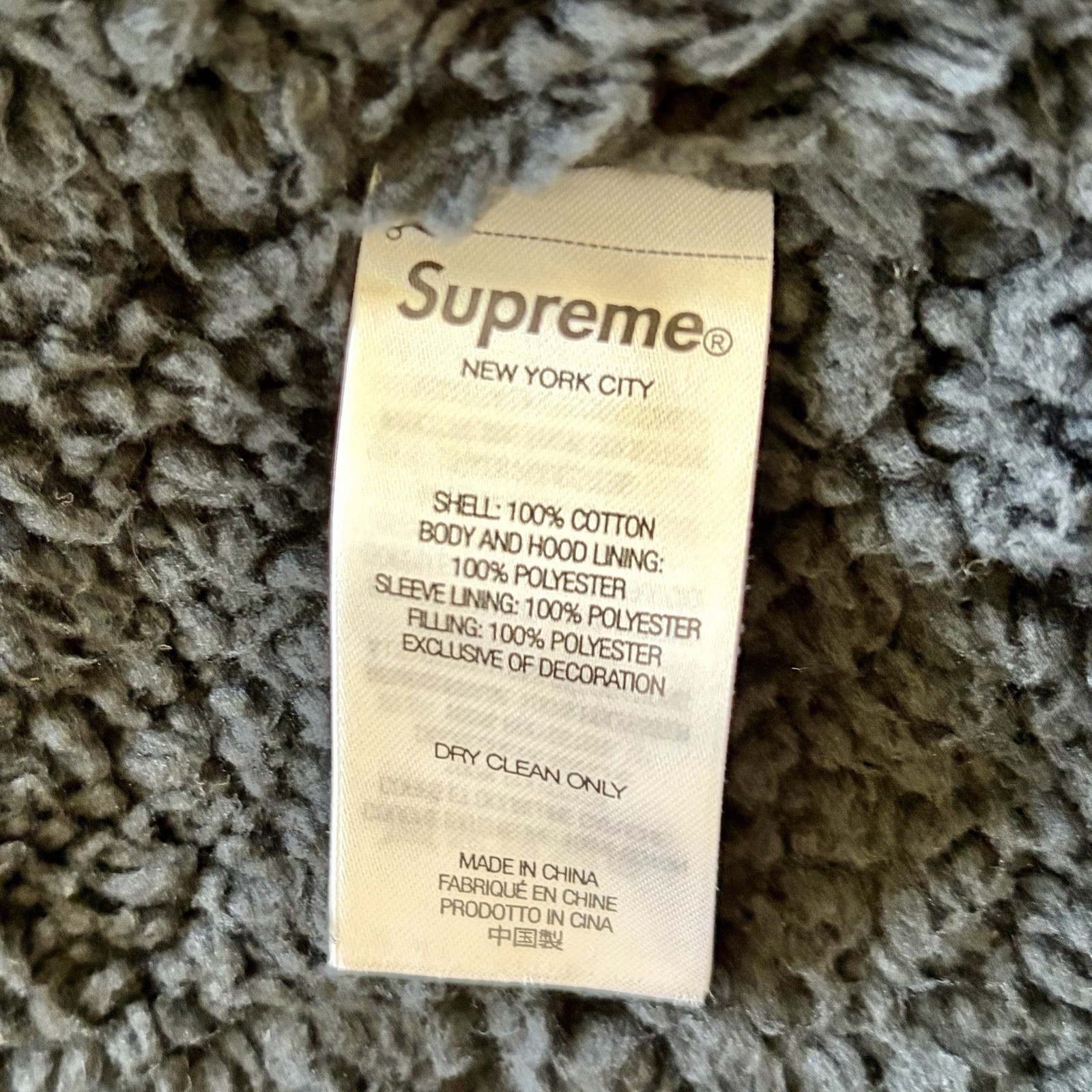Supreme Men’s Plaid Hooded Zip Jacket Sherpa Lined Blue/Black/White M